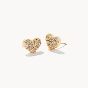 Kendra Scott heart shaped gold earrings